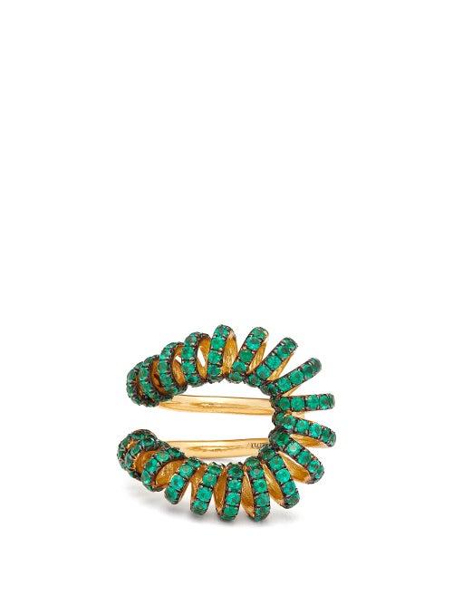 Matchesfashion.com Ana Khouri - Maia Emerald & 18kt Gold Ring - Womens - Green