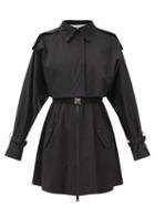 Moncler - Pamanzi Hooded Laminated-nylon Trench Coat - Womens - Black