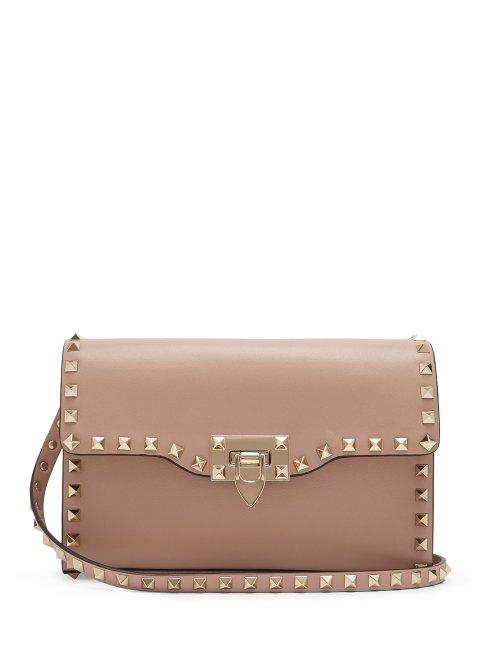 Matchesfashion.com Valentino - Rockstud Leather Cross Body Bag - Womens - Nude