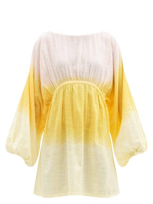 Matchesfashion.com Anaak - Sofia Dip-dyed Cotton Dress - Womens - Orange Multi