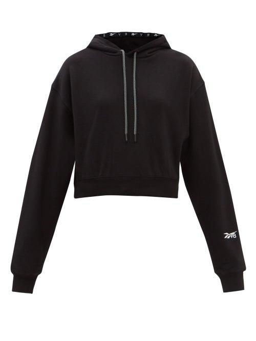 Reebok X Victoria Beckham - Cropped French Terry Hooded Sweatshirt - Womens - Black