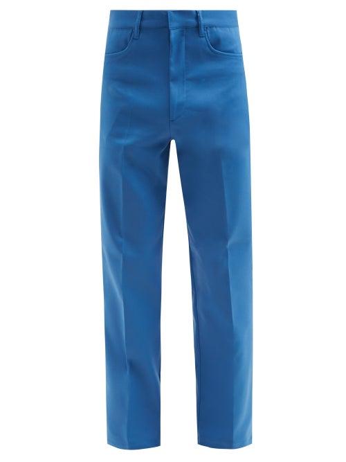 Matchesfashion.com Sunflower - French Cotton-blend Straight-leg Trousers - Mens - Blue