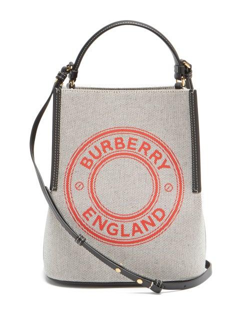 Matchesfashion.com Burberry - Peggy Logo-print Canvas Bucket Bag - Womens - Black Multi