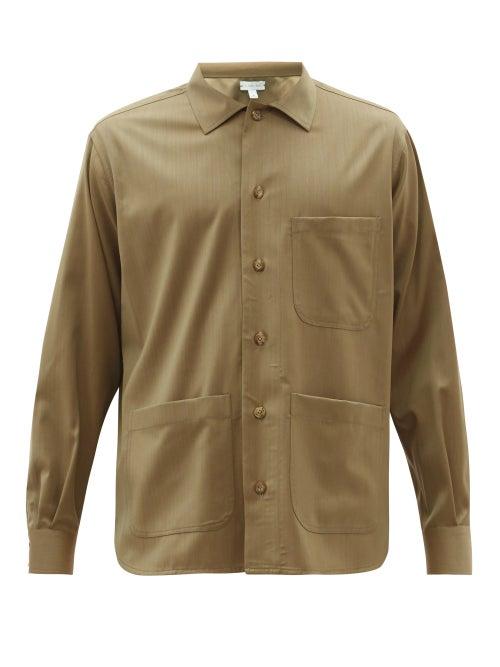 Matchesfashion.com Caruso - Patch-pocket Wool-solaro Shirt - Mens - Beige