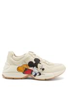Matchesfashion.com Gucci - X Disney Rhyton Mickey Mouse-print Trainers - Womens - White Multi
