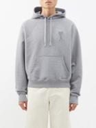 Ami - Ami De Caur-logo Organic-cotton Hooded Sweatshirt - Mens - Grey