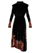 Matchesfashion.com Paco Rabanne - Japanese Garden Jacquard Velvet Dress - Womens - Black