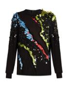 Versace Paillette-embellished Silk-georgette Top