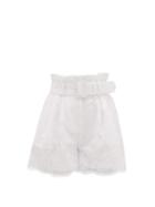 Matchesfashion.com Self-portrait - High-rise Belted Lace-overlay Shorts - Womens - White