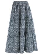 Batsheva - X Laura Ashley Brie Whinlatter-print Cotton Skirt - Womens - Blue Multi