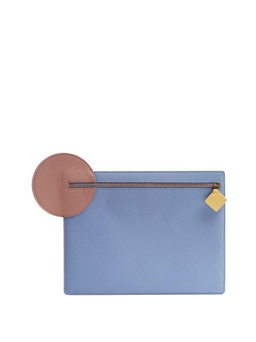 Matchesfashion.com Roksanda - Aplin Pebbled Leather Clutch - Womens - Blue Multi