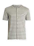 Lanvin Striped Button-through Cotton T-shirt