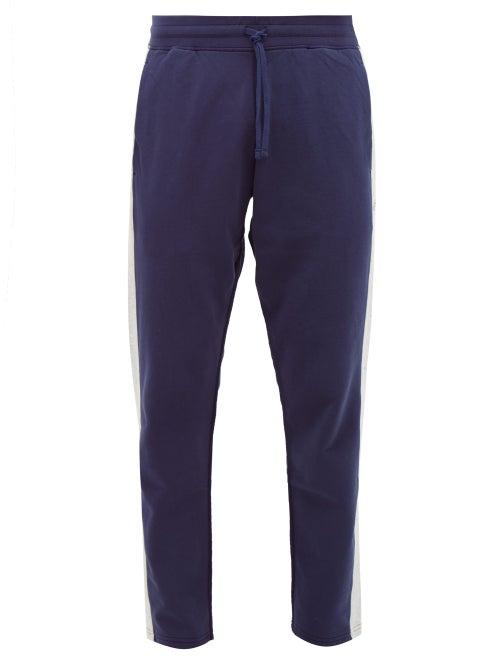 Matchesfashion.com Reigning Champ - Side Stripe Cotton Jersey Track Pants - Mens - Blue