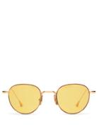 Matchesfashion.com Lunetterie Generale - Caf Racer Round Gold Plated Sunglasses - Mens - Gold
