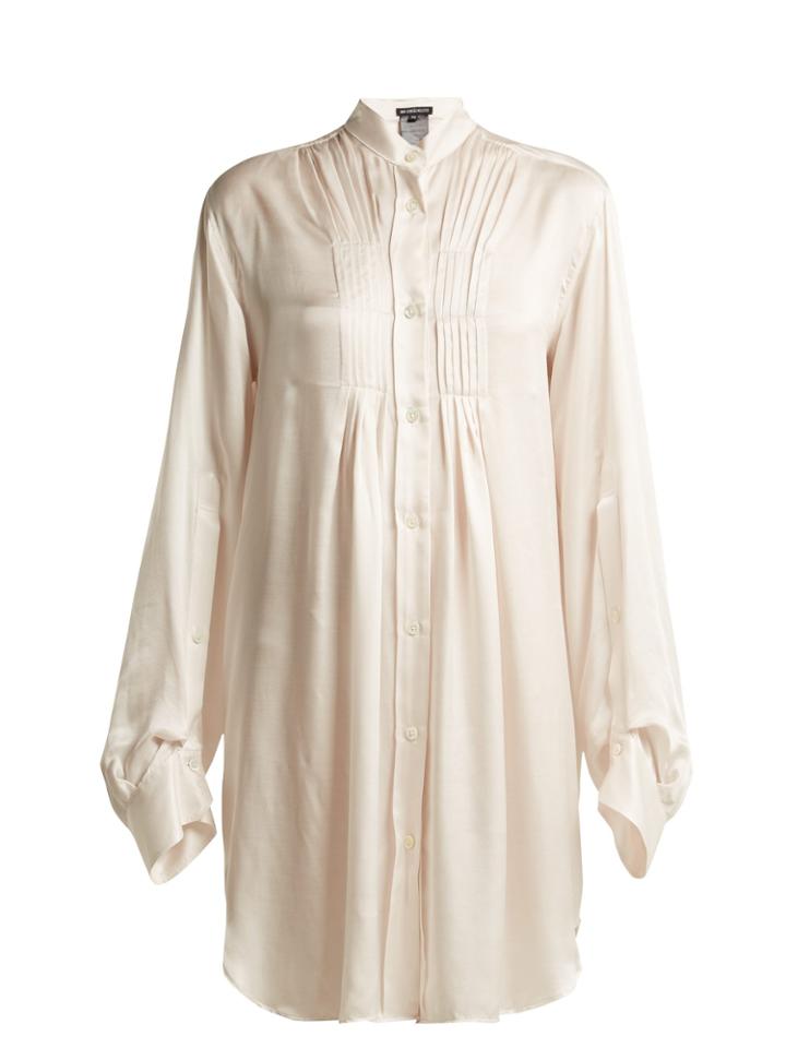 Ann Demeulemeester Long-line Silk-blend Blouse