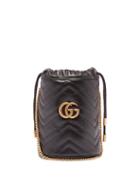Gucci - Gg Marmont Leather Bucket Bag - Womens - Black
