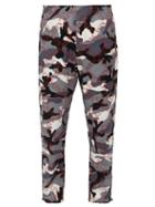 Matchesfashion.com Valentino - Camouflage Print Cotton Track Pants - Mens - Grey