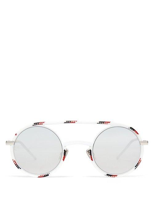 Matchesfashion.com Dior Homme Sunglasses - Diorsynthesis Round Frame Sunglasses - Mens - White
