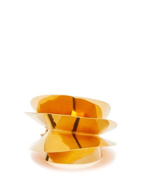 Matchesfashion.com Jw Anderson - Shell Brass Bangle - Womens - Gold