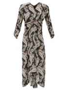 Isabel Marant - Albi Paisley-print Silk-georgette Dress - Womens - Black Multi