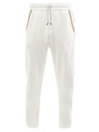 Brunello Cucinelli - Drawstring-waist Cotton-blend Track Pants - Mens - Cream Multi