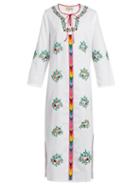 Matchesfashion.com Muzungu Sisters - Jasmine Floral Embroidered Cotton Dress - Womens - White Multi