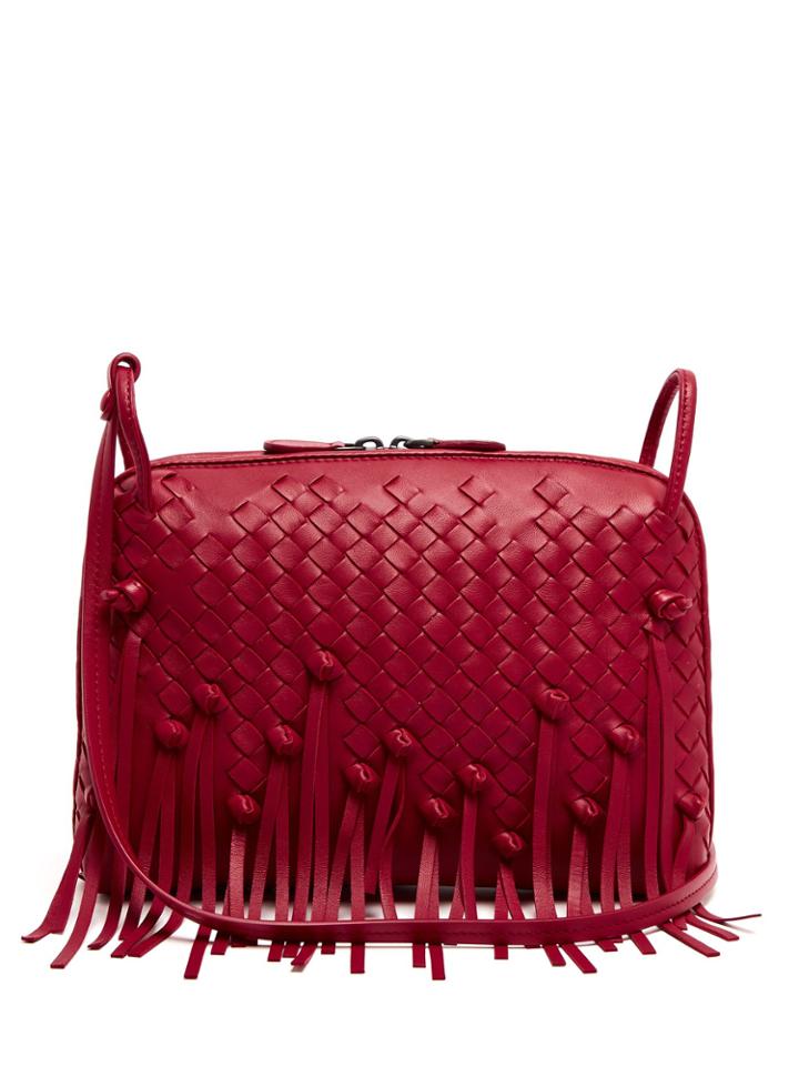 Bottega Veneta Nodini Intrecciato Fringed Leather Cross-body Bag