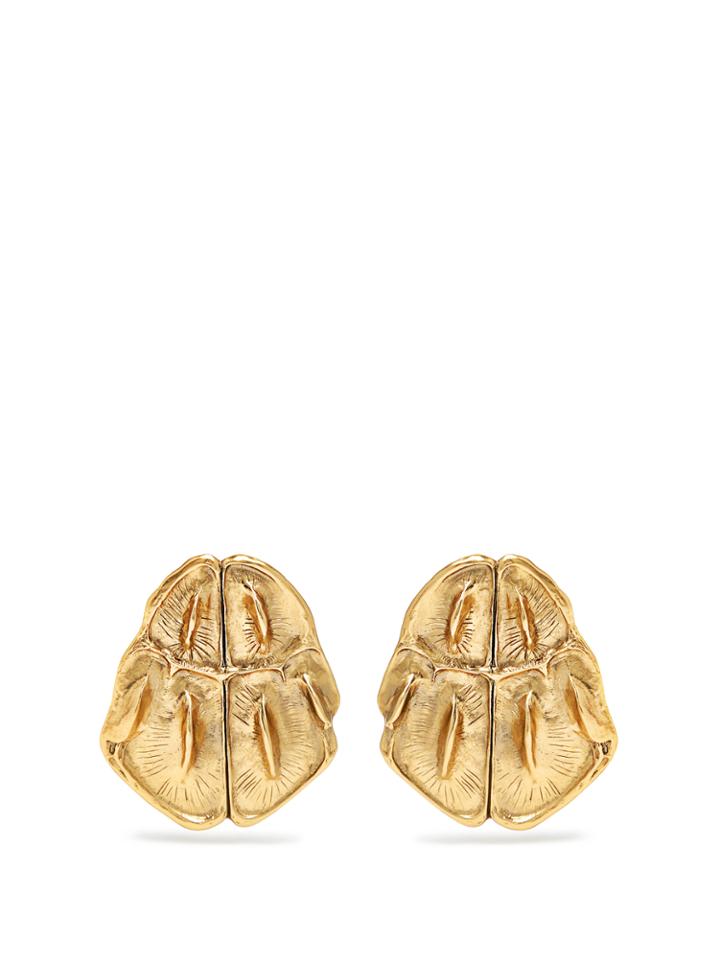 Saint Laurent Opyum Crocodile-effect Earrings