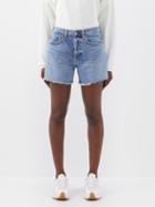 Citizens Of Humanity - Annabelle Raw-edge Organic-denim Shorts - Womens - Blue