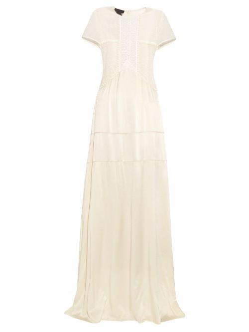 Burberry Prorsum Short-sleeved Guipure-lace And Silk Dress