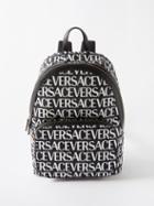 Versace - Logo-print Coated-canvas Backpack - Mens - Black White