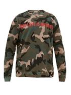 Matchesfashion.com Valentino - Camo-print Loopback Cotton-jersey Sweatshirt - Mens - Green Multi