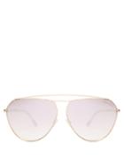 Matchesfashion.com Tom Ford Eyewear - Aviator Metal And Acetate Sunglasses - Womens - Pink Gold
