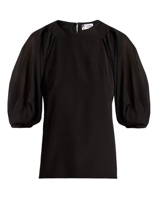 Matchesfashion.com Lanvin - Balloon Sleeve Silk Crepe De Chine Blouse - Womens - Black