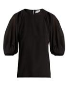 Matchesfashion.com Lanvin - Balloon Sleeve Silk Crepe De Chine Blouse - Womens - Black