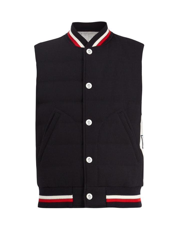 Moncler Gamme Bleu Waffle-knit Quilted Padded Gilet