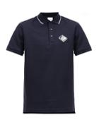 Matchesfashion.com Burberry - Aden Tb Embroidered Cotton Piqu Polo Shirt - Mens - Navy
