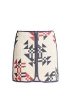 Matchesfashion.com Isabel Marant - Lickly Geometric Print Mini Skirt - Womens - Cream Print