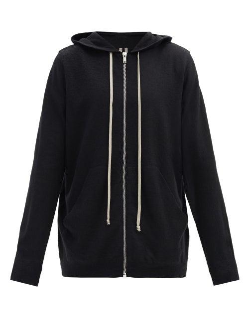 Matchesfashion.com Rick Owens - Zip-through Cashmere Hooded Sweater - Mens - Black