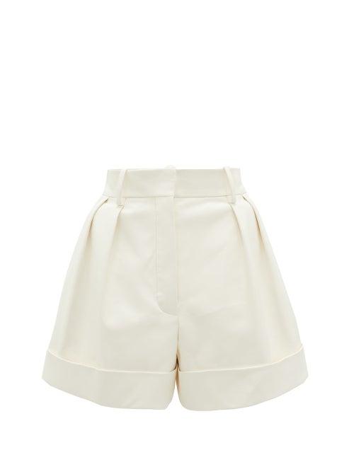 Matchesfashion.com Valentino - Tailored High-rise Leather Shorts - Womens - Ivory