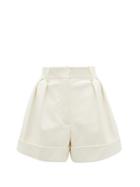 Matchesfashion.com Valentino - Tailored High-rise Leather Shorts - Womens - Ivory
