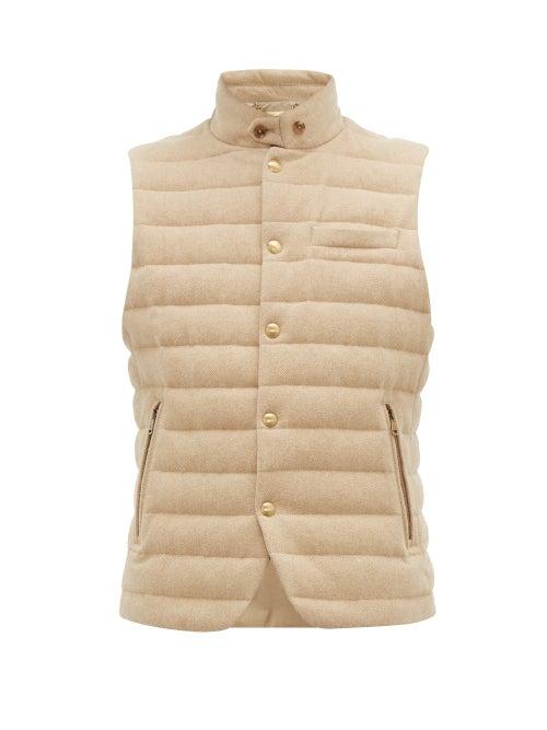 Matchesfashion.com Ralph Lauren Purple Label - Whitewell Quilted Wool Gilet - Mens - Cream
