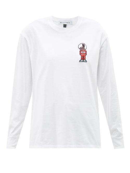 Bella Freud - Mythical Bunny Cotton Long-sleeved T-shirt - Womens - White
