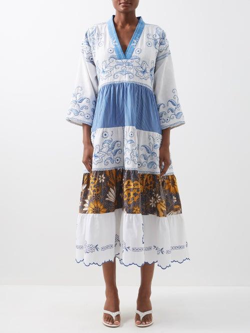 Rianna + Nina - Kendima Patchworked Vintage-cotton Midi Dress - Womens - Multi