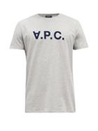 Mens Rtw A.p.c. - Vpc Logo-flocked Cotton-jersey T-shirt - Mens - Grey