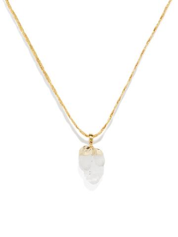 Crystal Haze - Quartz & 18kt Gold-plated Necklace - Womens - Clear