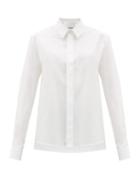 Matchesfashion.com Jil Sander - Concealed Placket Cotton-poplin Shirt - Womens - White