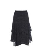 Rebecca Taylor Triangle-jacquard Ruffled Tiered Skirt