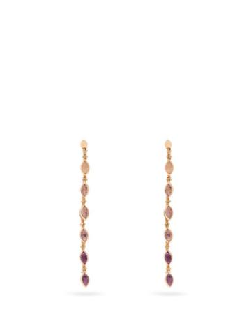 Matchesfashion.com Marie Mas - Swinging Line 18kt Rose Gold Drop Earrings - Womens - Pink