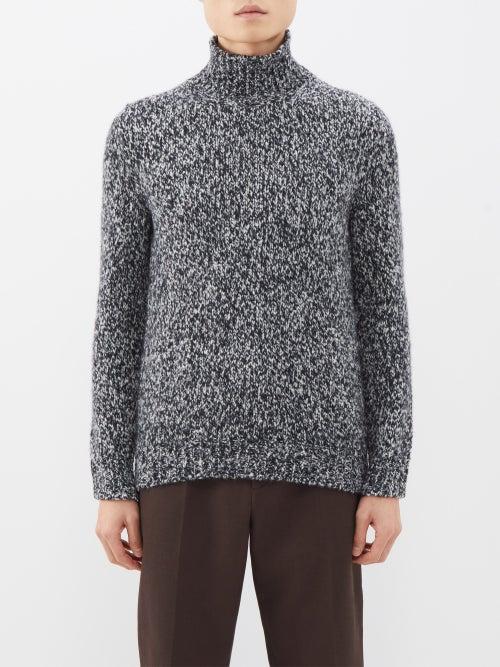 Brioni - Roll-neck Cashmere-blend Sweater - Mens - Black Multi